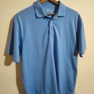 Nike Golf Dri-Fit Performance Polo Shirt Men's L Blue White Logo Standard Fit